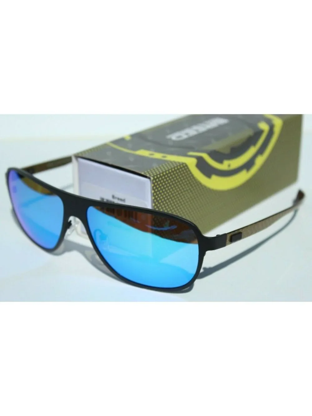 BREED Atmosphere POLARIZED Sunglasses Black Titanium/Blue NEW $265 BSG004BK